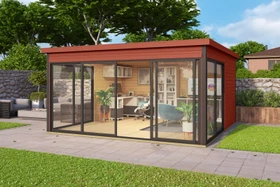 Lasita Maja Domeo 5 Gartenhaus schwedenrot