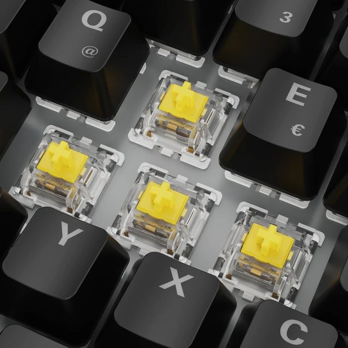 Sharkoon Skiller SGK50 S3, schwarz, LEDs RGB, hot-swap, Gateron YELLOW, USB, DE