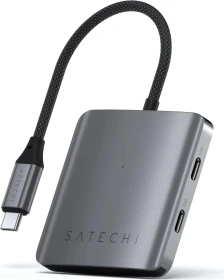 Satechi 4-Port USB-C Hub with Power Delivery, Space Grey, USB-C 3.1 [Stecker] (ST-H4CPDM)