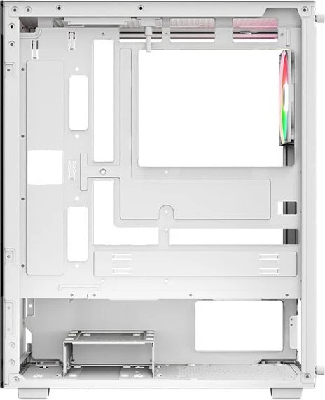 AeroCool Pivot White, inkl. 1x Lüfter, Lüfter LED ARGB, Glasfenster