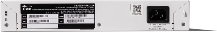 Cisco Catalyst 1300X Rackmount 5G Managed Switch, 10x RJ-45, 2x SFP28, 385W PoE++