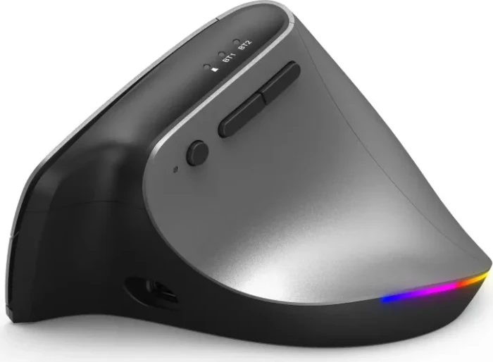 Hama EMW-700 Vertical Ergonomic Multi Device Mouse, grau/schwarz, USB/Bluetooth
