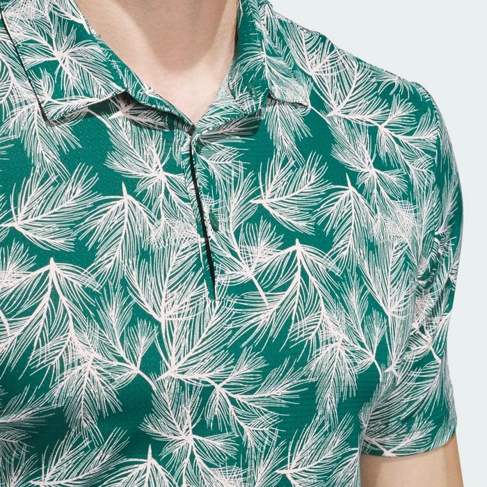 adidas Ultimate365 Mesh Print Poloshirt kurzarm collegiate green/sandy pink (Herren)