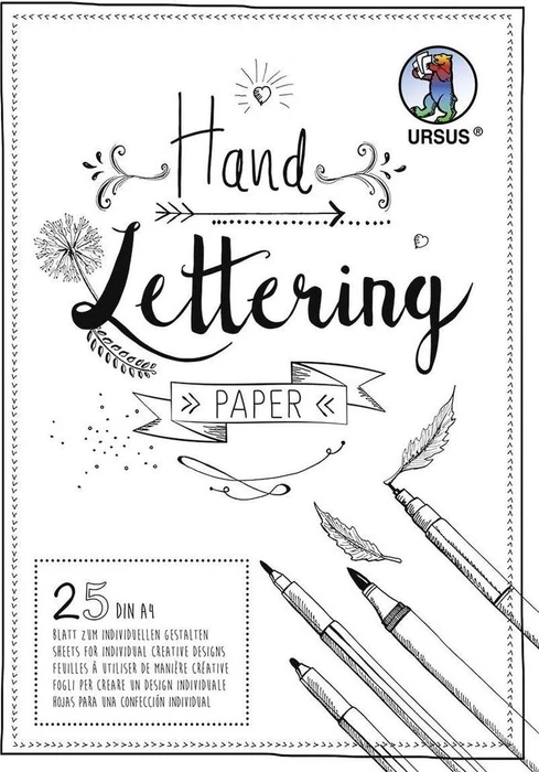 Ursus Handlettering Paper, A4, glatt, weiß, 25 Blatt