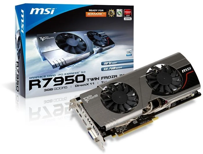 MSI Radeon HD 7950, R7950 Twin Frozr 3GD5/OC, 3GB GDDR5, DVI, HDMI, 2x mDP