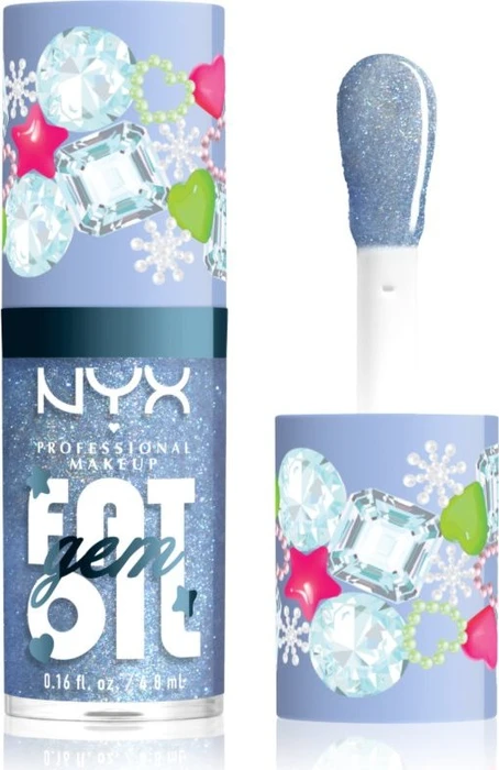 NYX Fat Oil Gem Xmas Lip Oil 03 silver bling, 4.8ml