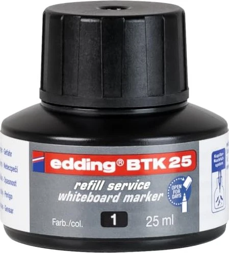 edding BTK25 Whiteboardmarker Tintenflasche schwarz, 25ml
