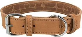 Trixie Rustic Fettleder-Halsband Heartbeat, L-XL, braun
