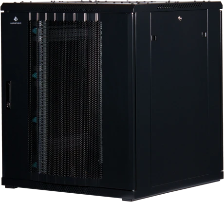 Rockstable 19" Serverschrank 18HE, Gitternetztür, IP2X, schwarz, 800mm tief