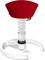 Aeris Swopper New Edition Bürohocker mit Gleitern, Feder Standard, Gestell Alu weiß, Bezug Mikrofaser Comfort rot Vorschaubild