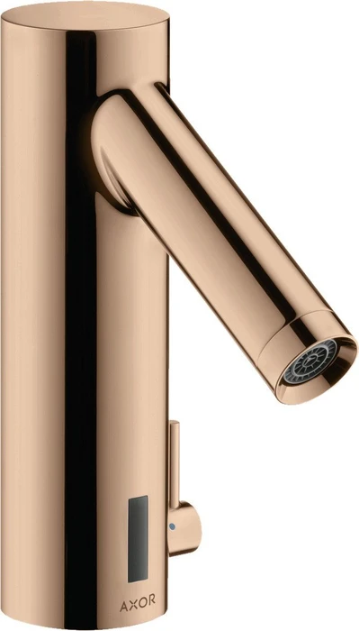 Hansgrohe Axor Starck elektrische Waschbeckenarmatur mit Temperaturregulierung und Batterie polished red gold