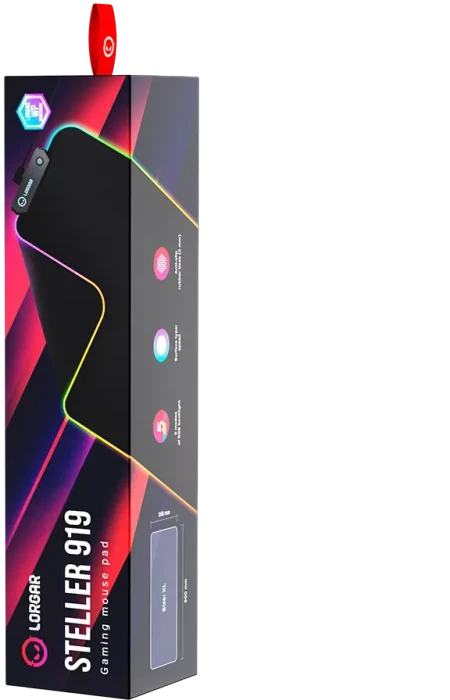 Lorgar Steller 919 Extra-Large RGB Gaming Mousepad, 900x360mm, schwarz