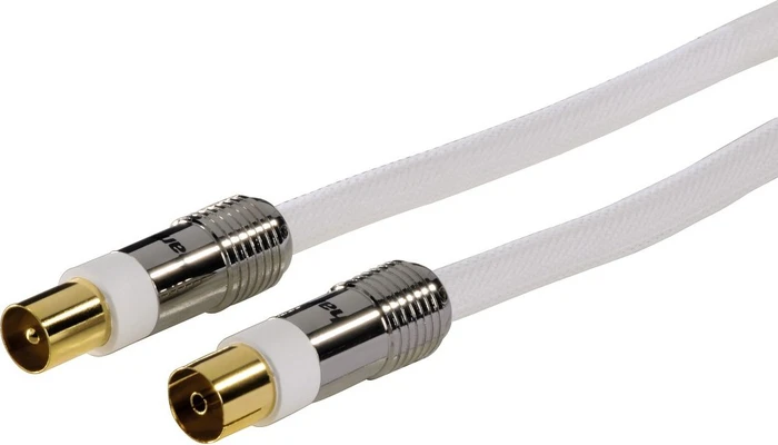Hama Antennen-Kabel Koax-Stecker - Koax-Kupplung, 1.5m, 120dB, weiß