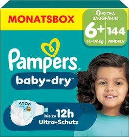 Pampers Baby-Dry Gr.6+ Einwegwindel, 14-19kg, 144 Stück