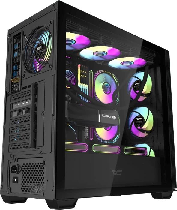DarkFlash DS900WS Black, USB-C, Glasfenster