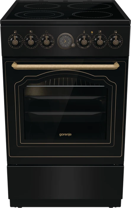 Gorenje GECS5B70CLB Elektroherd mit Glaskeramik-Kochfeld