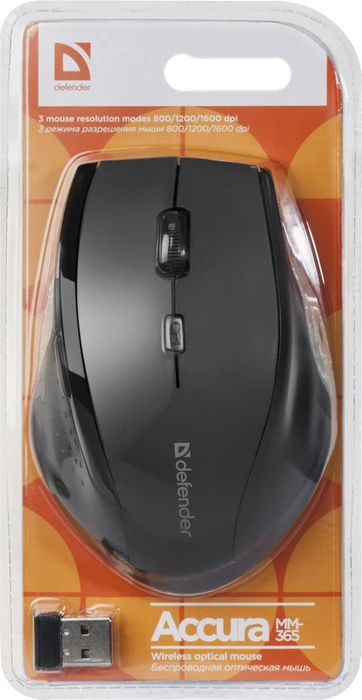 Defender Accura MM-365 Wireless Optical Mouse schwarz, USB