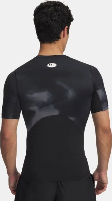Under Armour HeatGear Printed Kompressionsshirt kurzarm schwarz/weiß (Herren)