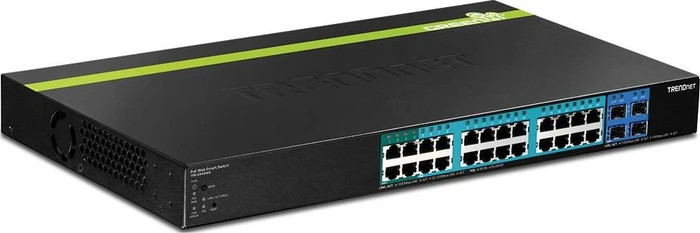 TRENDnet TPE Rackmount Gigabit Smart Switch, 24x RJ-45, 4x SFP, 185W PoE+