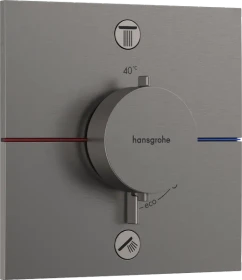 Hansgrohe ShowerSelect Comfort E Thermostat Unterputz für 2 Verbraucher mit integrierter Sicherungskombination nach EN1717 brushed black chrome