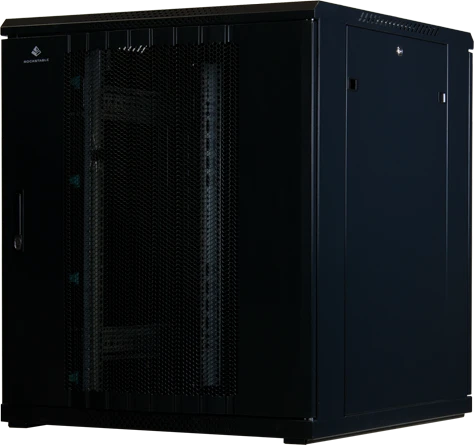 Rockstable 19" Serverschrank 18HE, Gitternetztür, IP2X, schwarz, 800mm tief