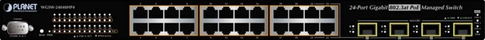 Planet WGSW Rackmount Gigabit Managed Switch, 20x RJ-45, 4x RJ-45/SFP, 440W PoE+