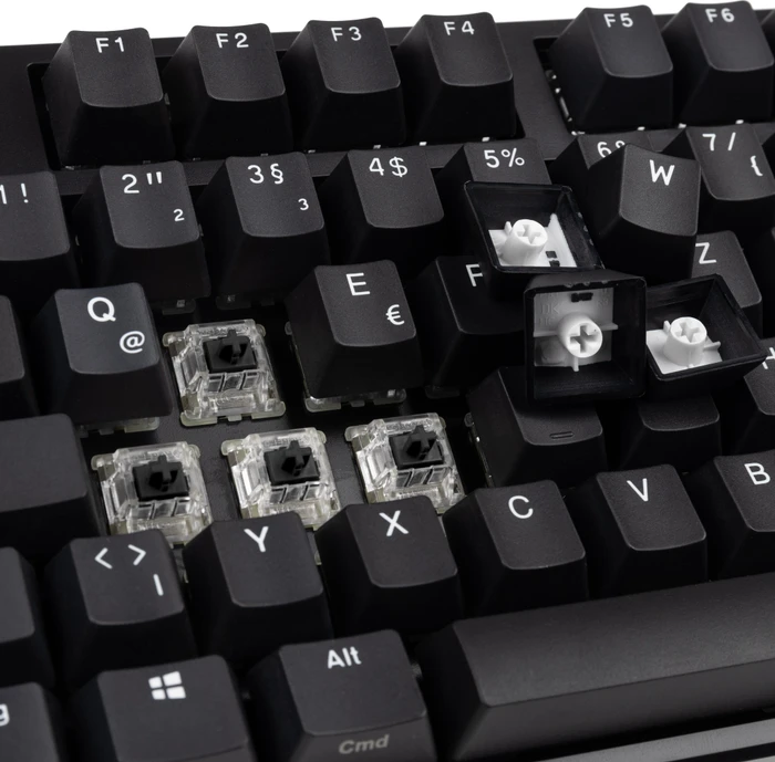 Ducky Origin Phantom Black, Retro schwarz, MX BLACK, USB, DE