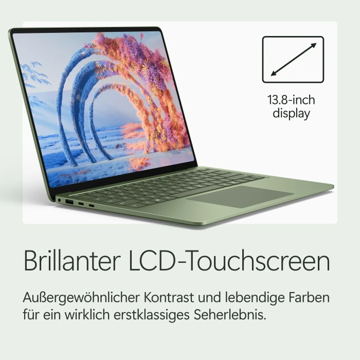 Microsoft Surface Laptop 8 13.8", Jade, Snapdragon X2 Plus - X2P-64-100, 16GB RAM, 512GB SSD, DE