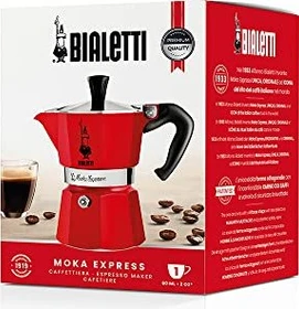 Bialetti Moka Express 1 Tasse Espressokanne rot