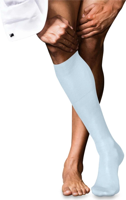 Falke No. 9 Pure Fil d'Écosse Socken light blue (Herren)