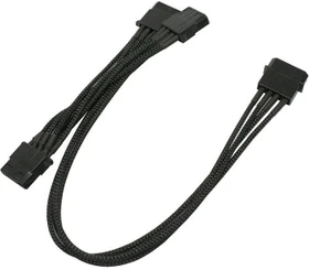 Nanoxia 4-Pin-Molex auf 3x 4-Pin-Molex 30cm, sleeved schwarz (NX43A30)