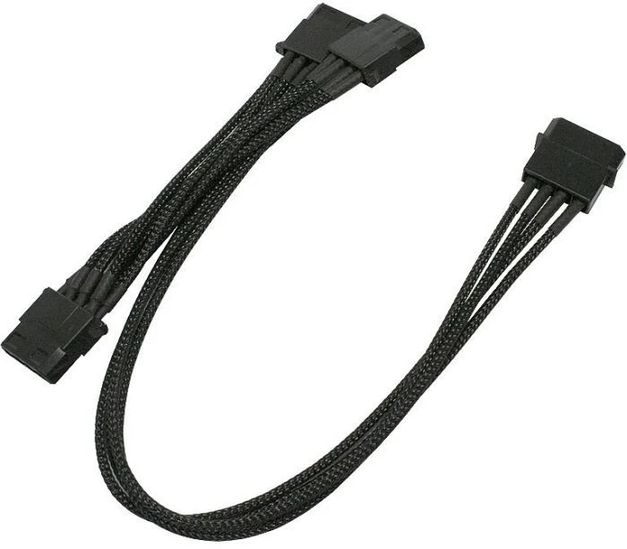 Nanoxia 4-Pin-Molex auf 3x 4-Pin-Molex 30cm, sleeved schwarz