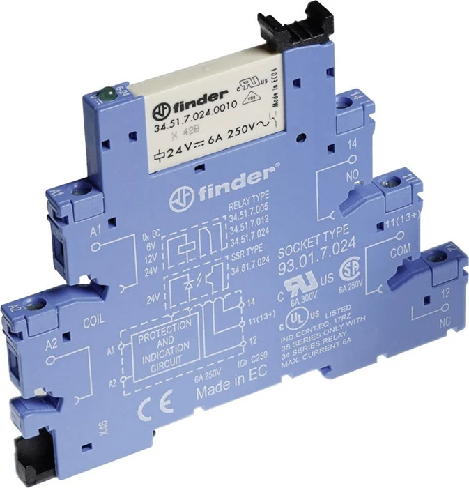 Finder Koppelrelais, 1W, 6A, 24VDC