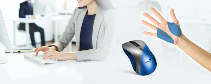 Genius Ergo 8100S AI Wireless Ergonomic Silent Mouse Silver Grey, USB