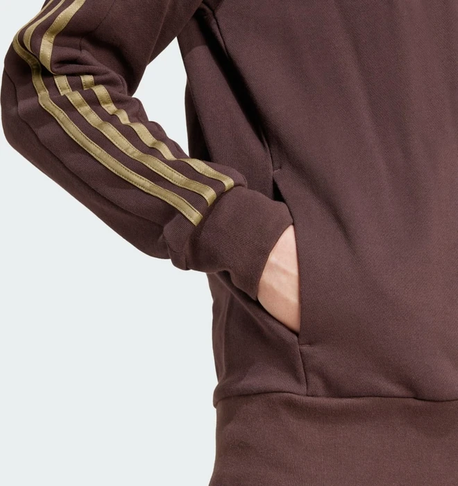 adidas Essentials French Terry 3-Streifen Hoodie shadow brown (Herren)