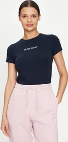 Guess Logo-Print T-Shirt kurzarm dunkelblau (Damen)
