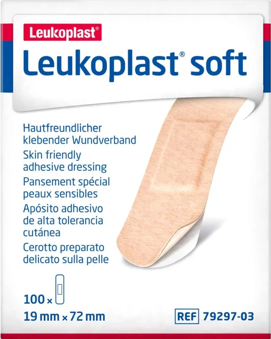 BSN medical Leukoplast Soft Wundverband Strips, 1.9 x 7.2cm, 100 Stück