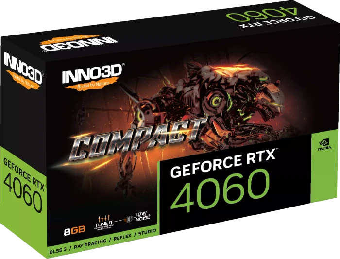 INNO3D GeForce RTX 4060 Compact, 8GB GDDR6, HDMI, 3x DP