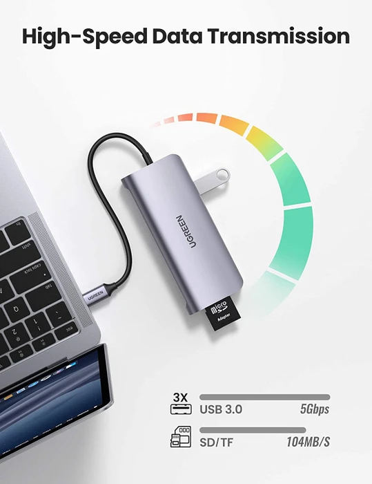 Ugreen 9-in-1 USB-C Hub, USB-C 3.0 [Stecker]