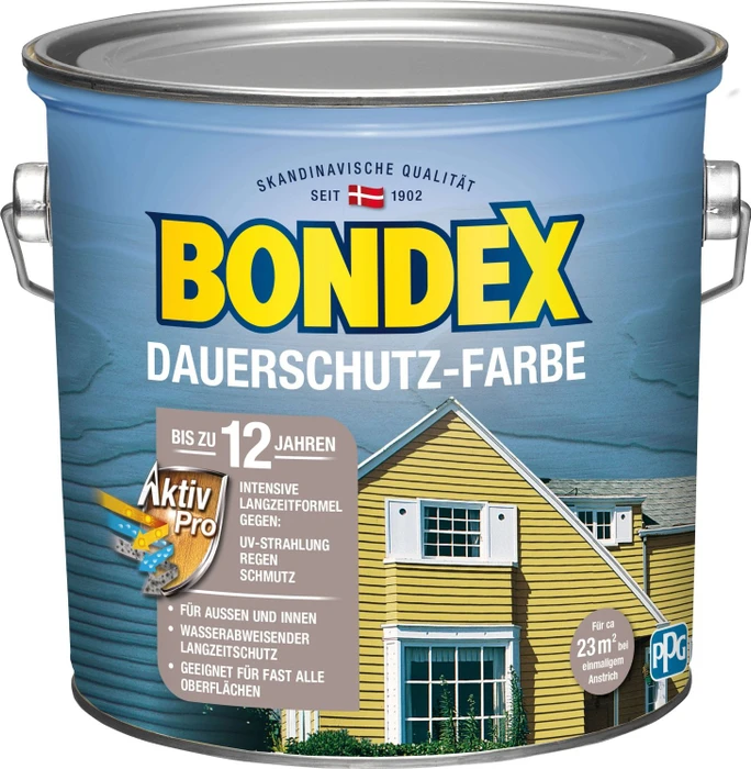Bondex Dauerschutz-Farbe schneeweiß, 2.5l