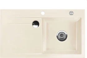 systemceram Stema 90 Einbau Becken rechts mit Ablauffernbedienung magnolie
