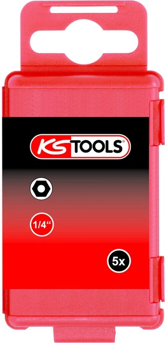 KS Tools Classic Innensechskant Bit 1/4", 2.5x75mm, 5 Stück