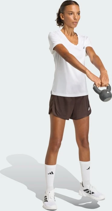 adidas Pacer Essentials Knit High-Rise Shorts aurora coffee/white (Damen)