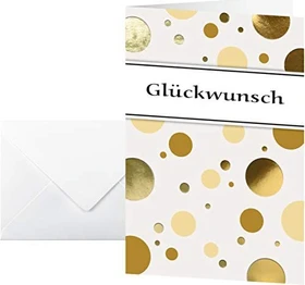 Sigel Glückwunschkarten Motiv Golden Bubbles Universalpapier weiß, 115x170mm, 250g/m², 10 Blatt