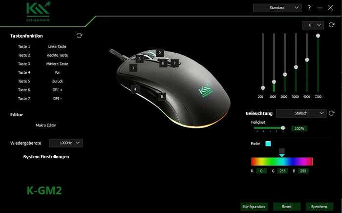 KM-Gaming K-GM2 RGB Gaming Mouse, USB
