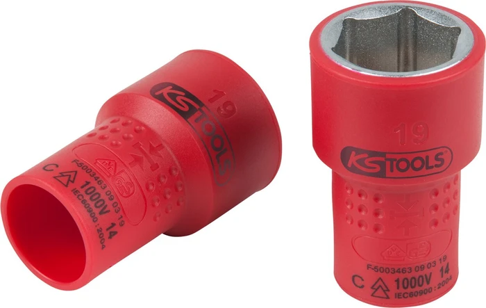 KS Tools Außensechskant Steckschlüssel isoliert 3/8", 19x48mm