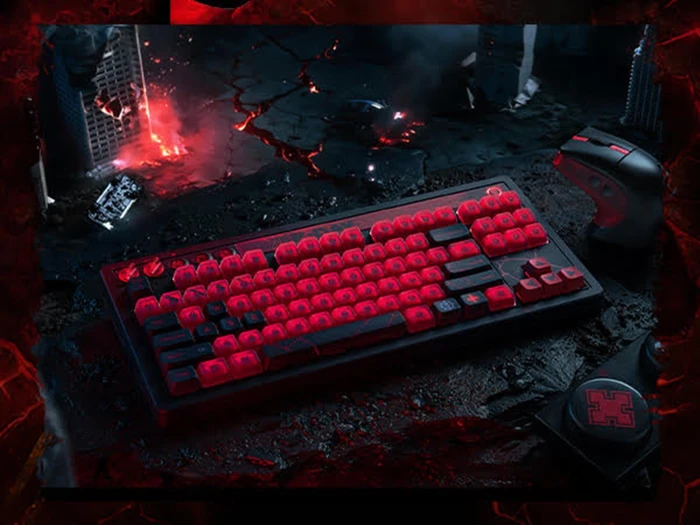 8BitDo Retro 87 Mechanical Keyboard - Gears of War E-Day Edition, Clear Blue, Cloud Gray Linear, USB/Bluetooth, US