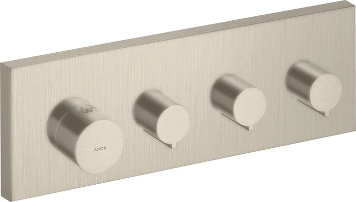 Hansgrohe Axor ShowerSolutions Thermostatmodul 360/120 Kontrollfeld für 3 Verbraucher eckig brushed nickel