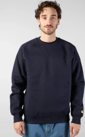 Carhartt Chase Sweat Sweatshirt dark navy/gold (Herren)