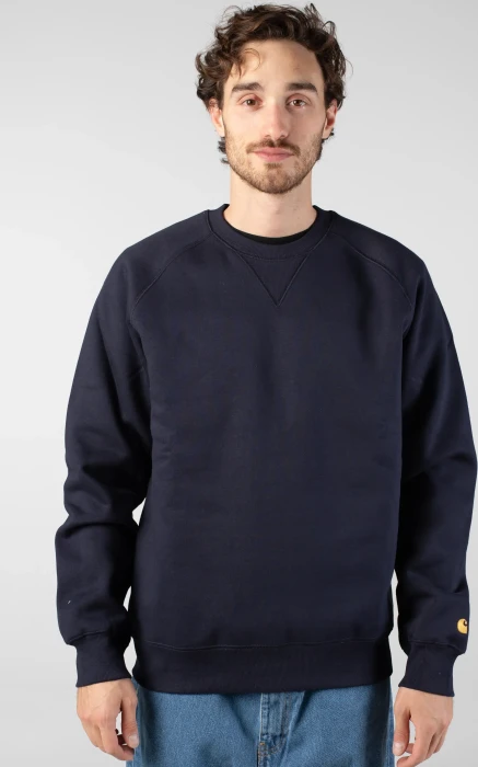 Carhartt Chase Sweat Sweatshirt dark navy/gold (Herren)